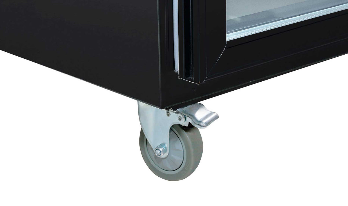 Thermaster Single Glass Door Upright Fridge Black Stainless Steel - SUCG500B