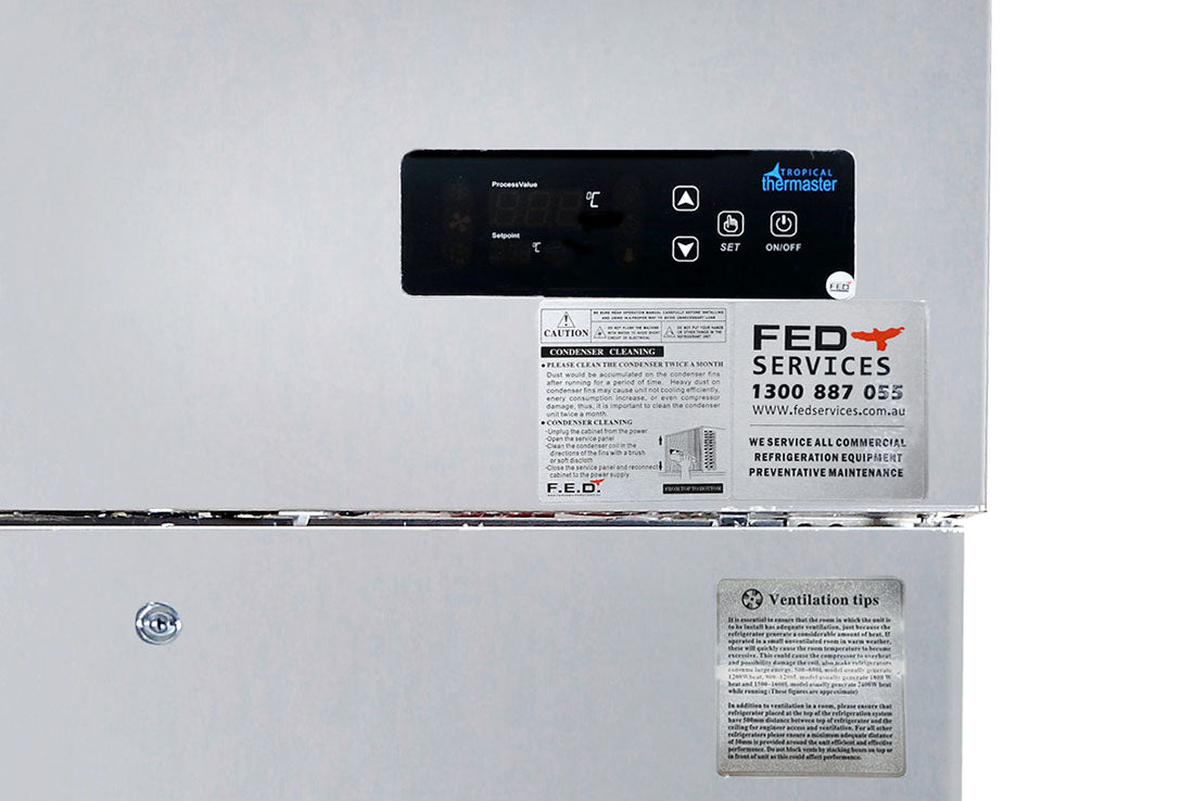 SUF500 TROPICAL Thermaster 2 x Half door SS Freezer