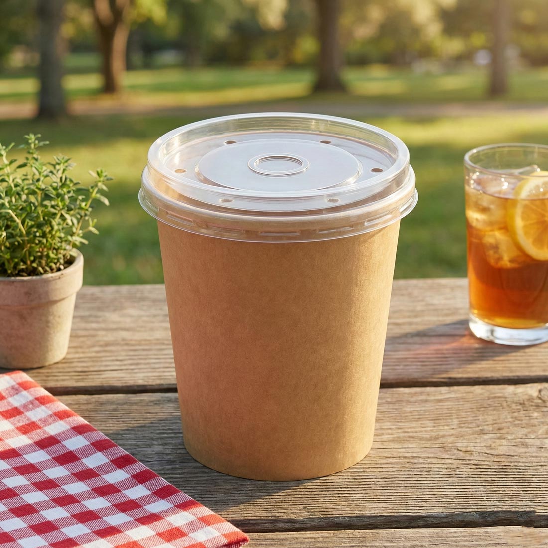 PakMax 96mm PP Lid Fit for 8/12/16oz Paper Deli Container - DELI-96-PP-LID