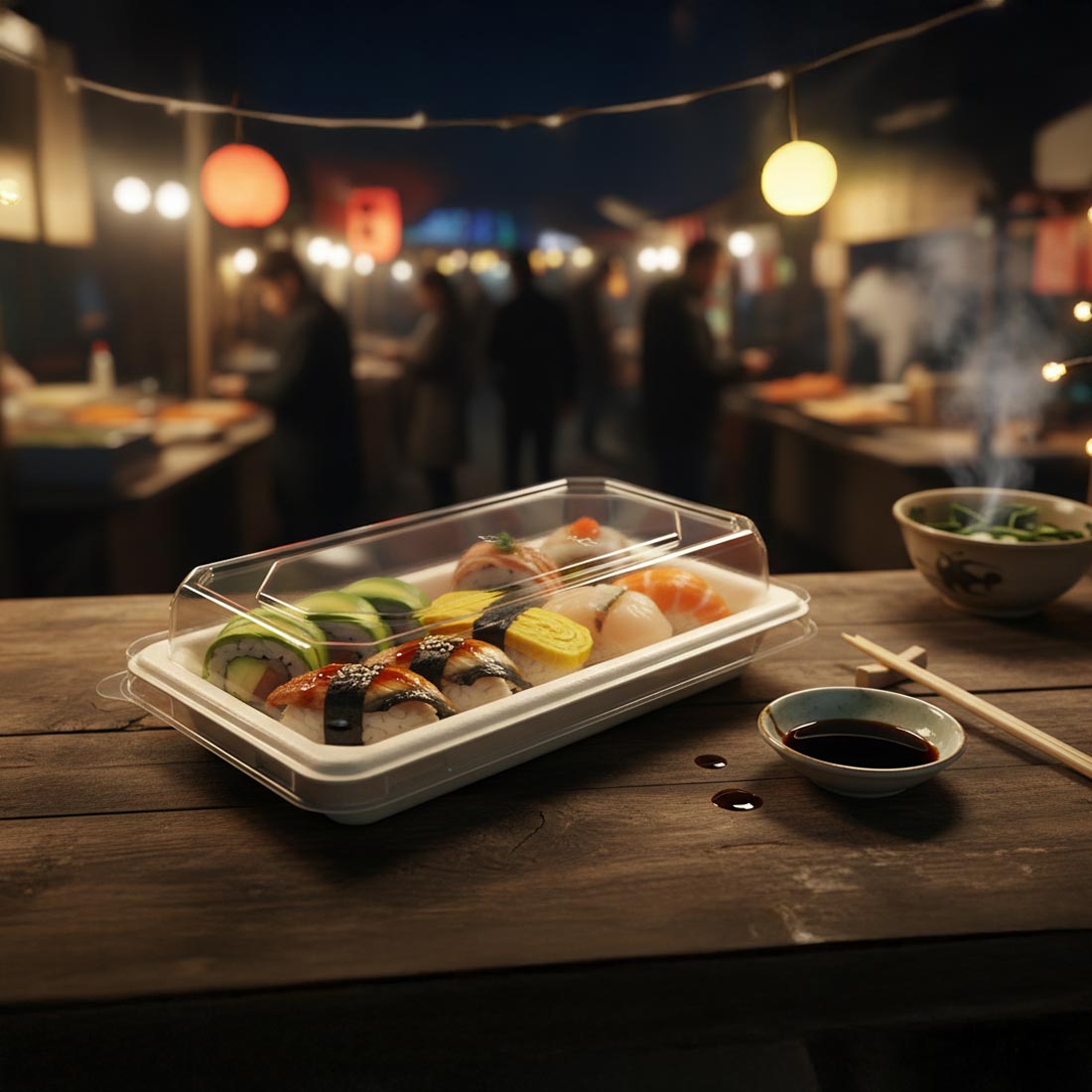 PakMax PET Lid for Sushi Tray ST-08 - ST-08-LID