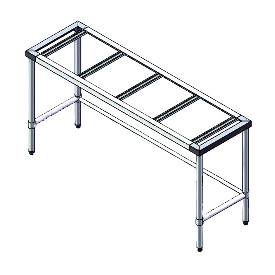Stone Counter Base: S/S Legs with U Shape - 500mm Deep