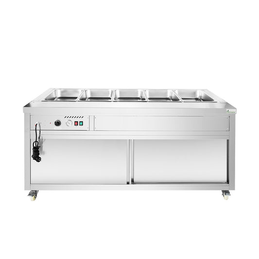 Thermaster Premium Wet and Dry Bain Marie Food Display 5x1/1 GN Pans - PG180FE-XB