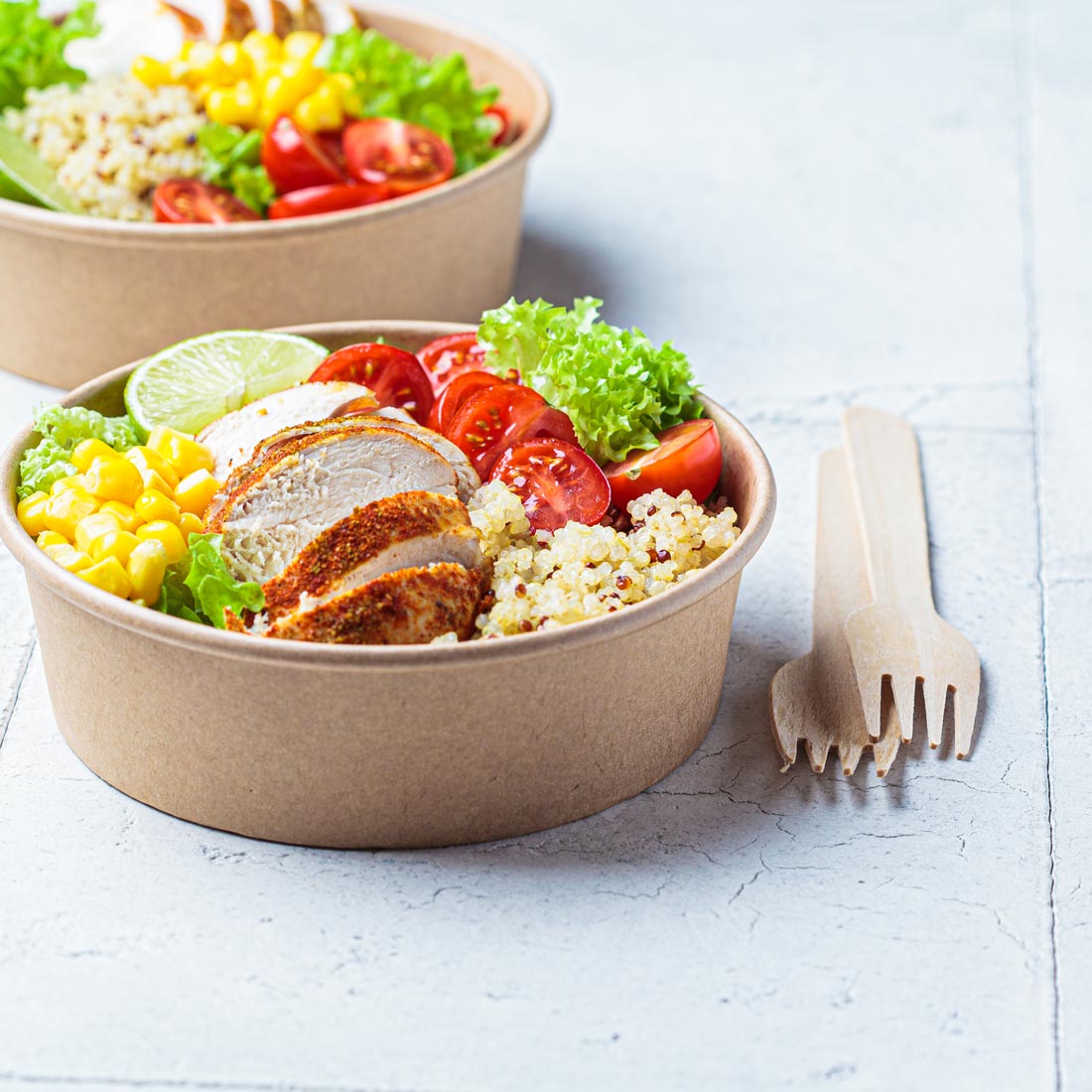 PakMax 1000ML Kraft Paper Salad Bowl - KPSB-75H-1000
