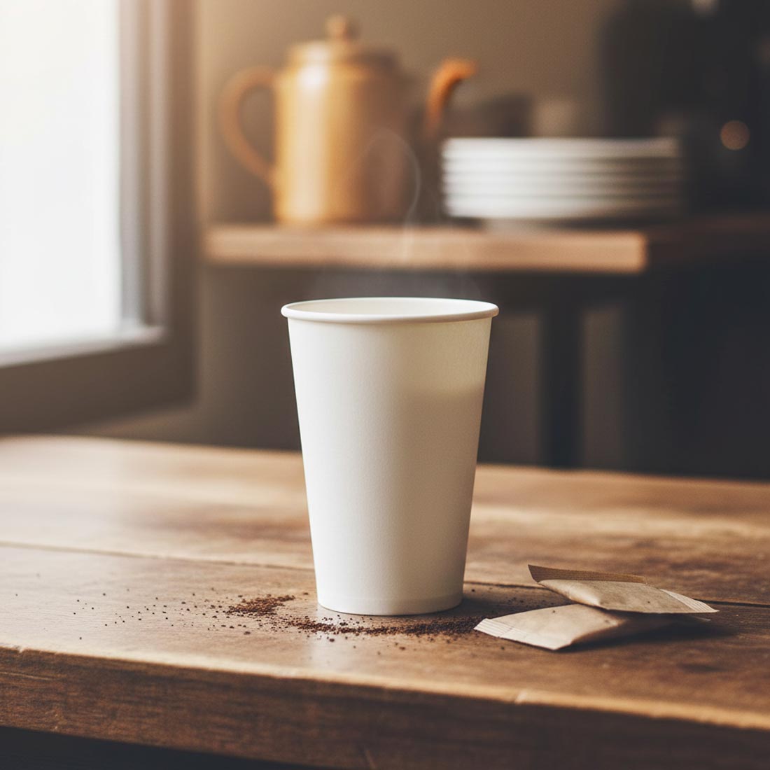PakMax White 16oz Single Layer Hot Paper Cup - SLHPC-90-16W