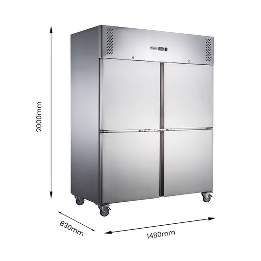 FED-X S/S Split Four-Door Upright Freezer - XURF1410S2V