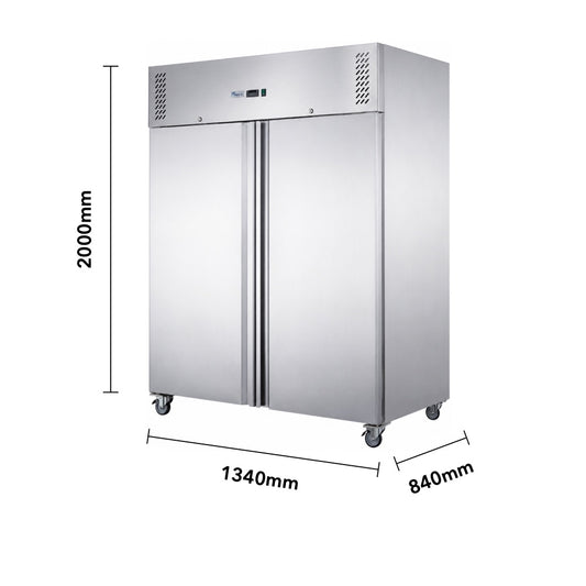 FED-X S/S Two Full Door Upright Freezer - XURF1200SFV