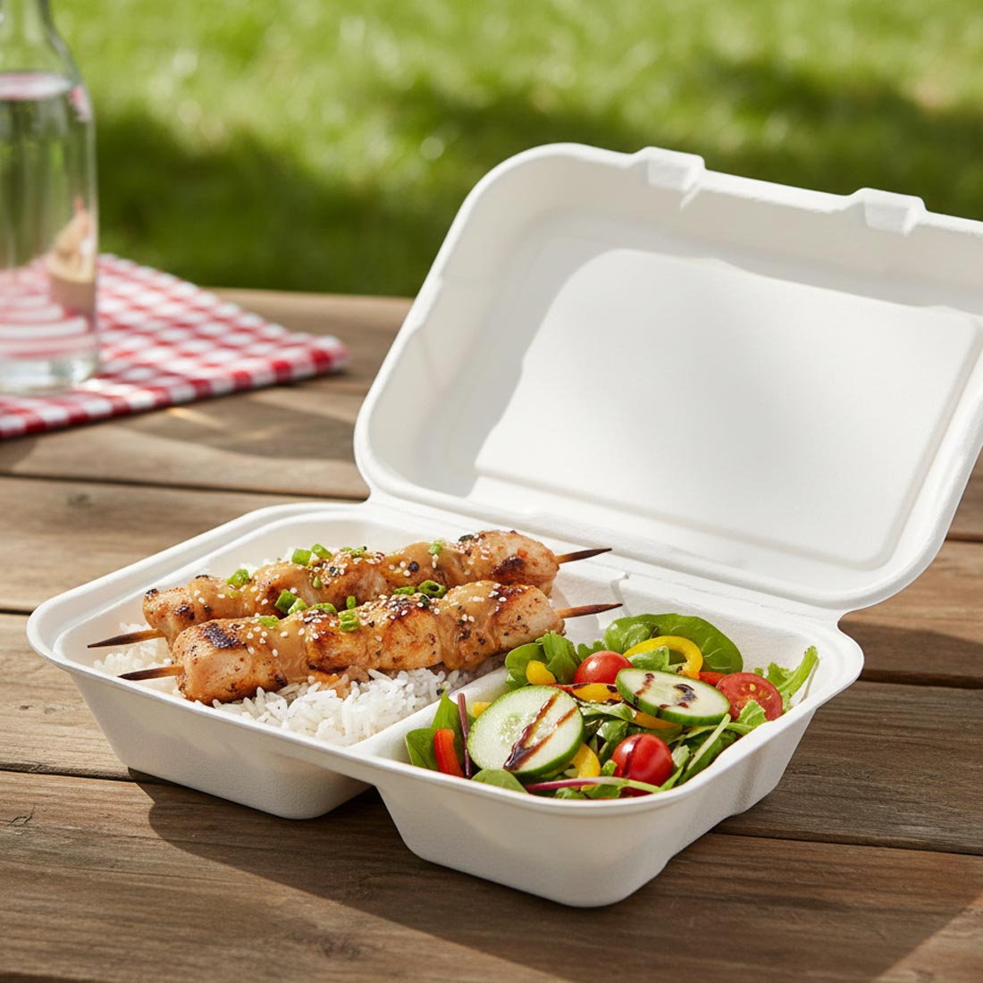 PakMax 9*6" Sugarcane Clamshell 2-Compartment - CS-962