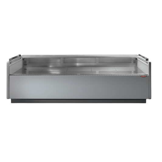 Tecnodom Serie MR80 Black 2000mm Self-serving Deli Display with Storage and Castors - TDMR-0820SELF