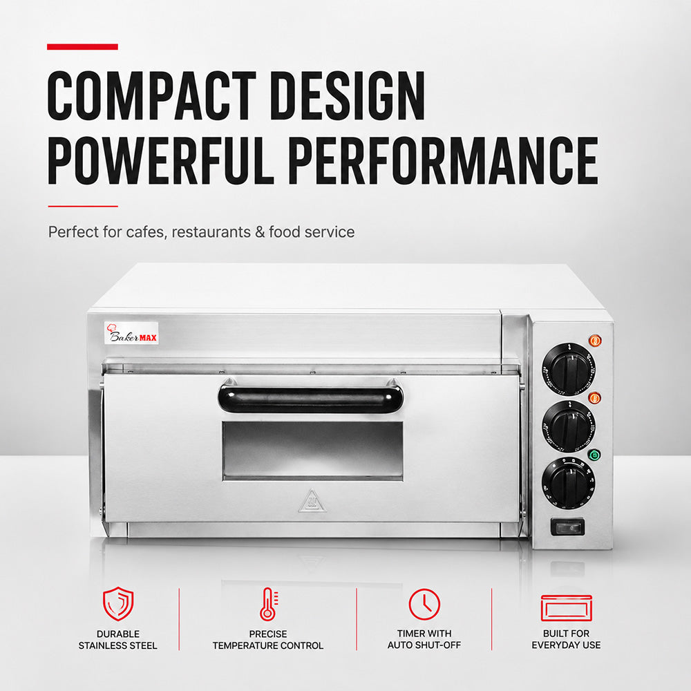 BakerMax Compact Countertop Single Deck Electric Pizza Oven - EP-1T