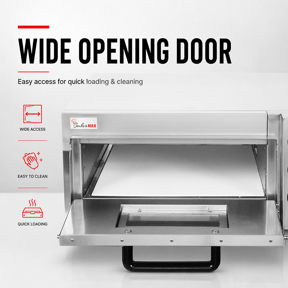 BakerMax Compact Countertop Single Deck Electric Pizza Oven - EP-1T