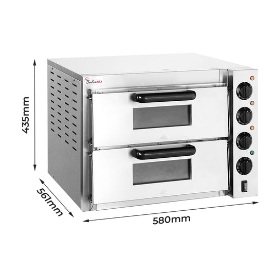 BakerMax Compact Countertop Double Deck Electric Pizza Oven EP-2T/15
