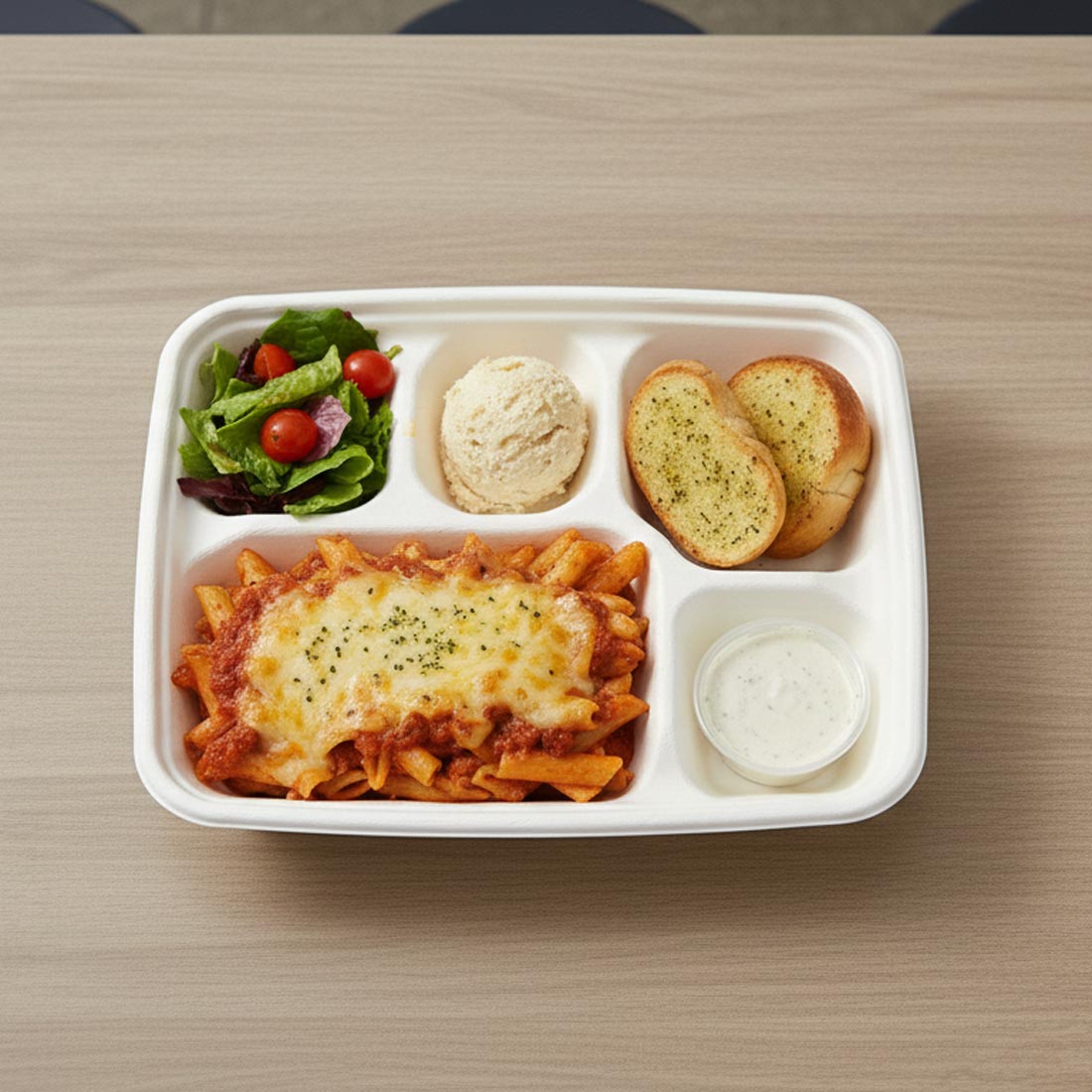 PakMax Sugarcane 5-Compartment Lunch Tray - LT-51