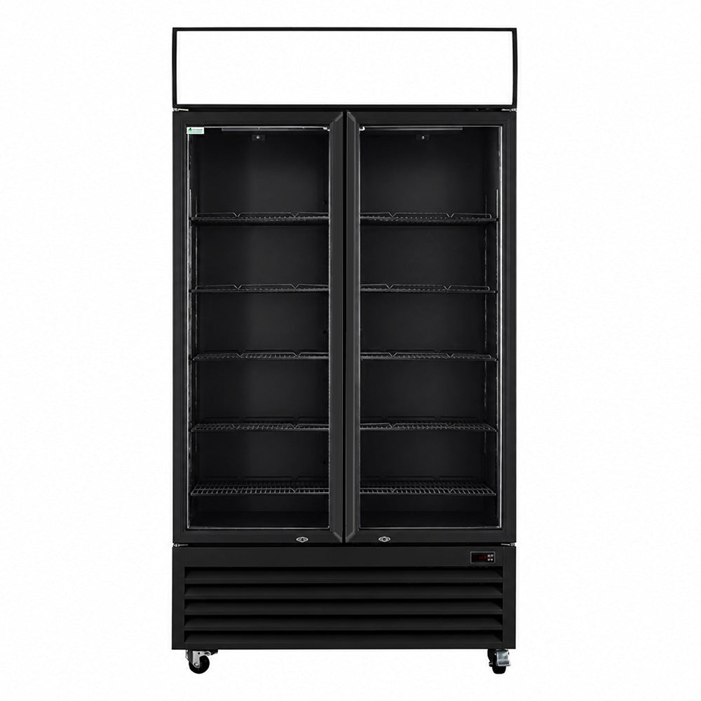 Thermaster Colourbond Upright Beverage Fridge 2 Doors Black - LG-1000BP