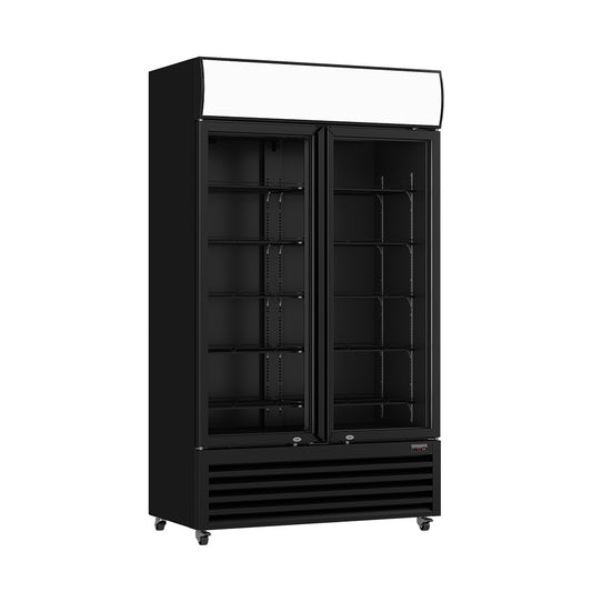 Thermaster Colourbond Upright Beverage Fridge 2 Doors Black - LG-1000BP