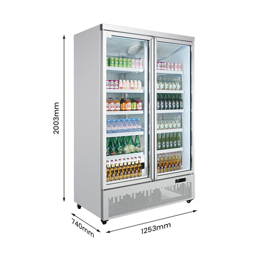 Thermaster Double Door Supermarket Fridge - LG-1000GBM