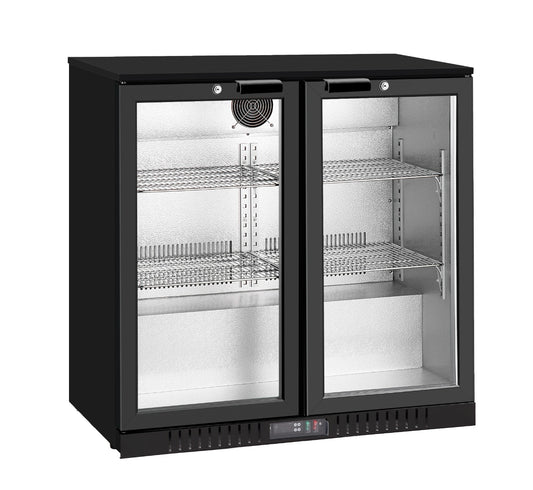 Thermaster Under Bench double Heated Glass Doors Bar Fridge/Cooler with heater switch - LG-208TD