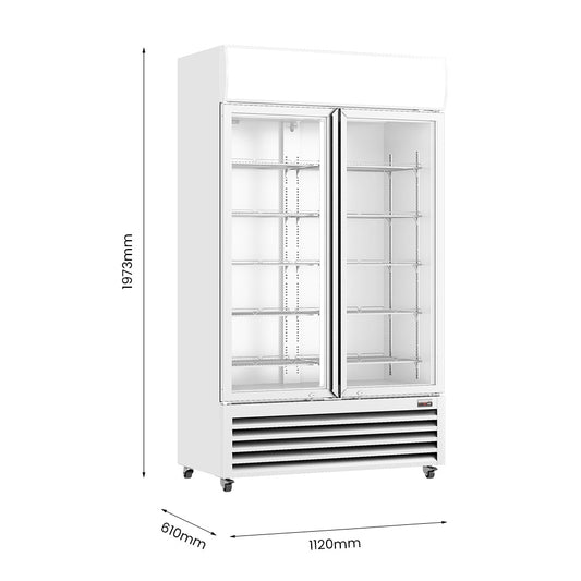 Thermaster Two Glass Door Colourbond Upright Drink Fridge - LG-730P
