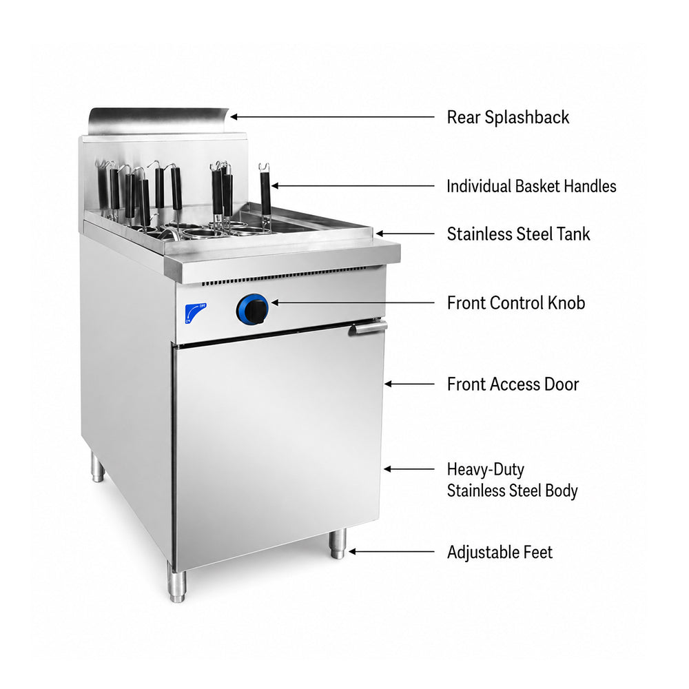 Gasmax V Pan LPG 9 Baskets Pasta and Noodle Cooker - PC150-9LPG