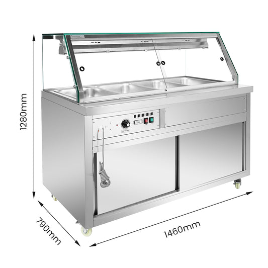 Thermaster Wet and Dry Bain Marie Display 4x1/1 GN Pans - PG150FE-XG