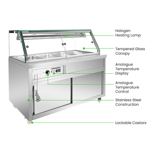 Thermaster Wet and Dry Bain Marie Display 4x1/1 GN Pans - PG150FE-XG