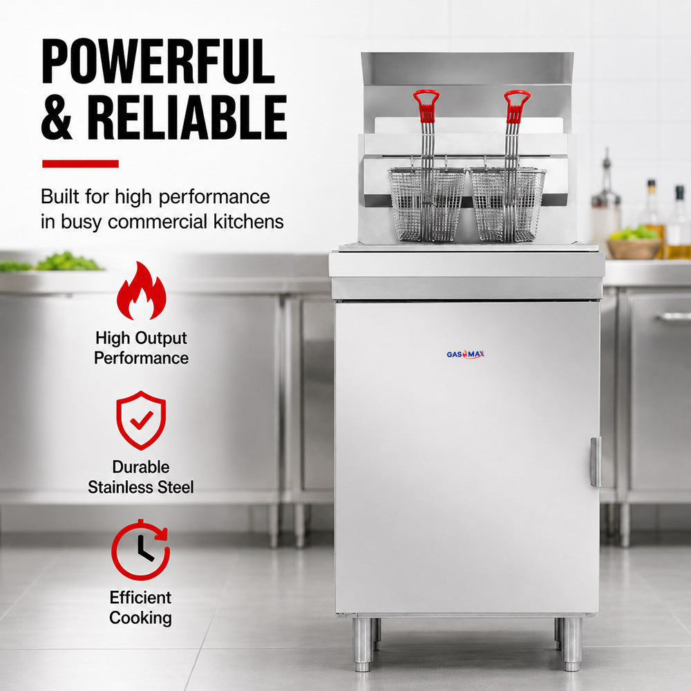 GasMax Superfast LPG Gas Tube Twin Vat Fryer - RC400TELPG