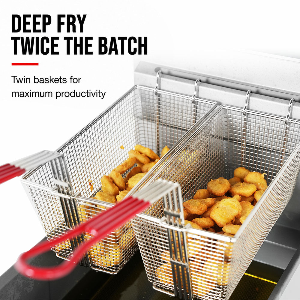GasMax Superfast LPG Gas Tube Twin Vat Fryer - RC400TELPG