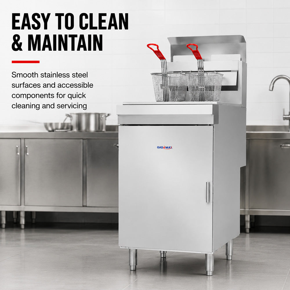 GasMax Superfast LPG Gas Tube Twin Vat Fryer - RC400TELPG