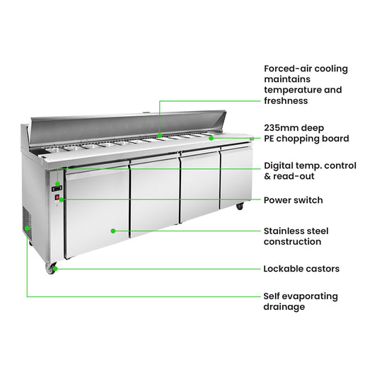 Thermaster four door Sandwich Bar - SLB240
