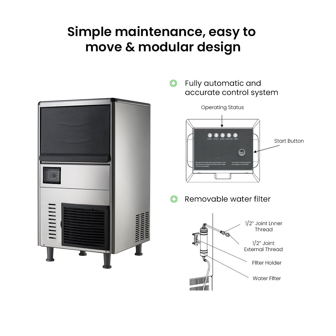 Blizzard Granular Ice Maker 120Kg - SN-128F