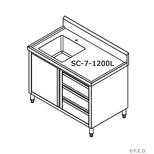 Modular System CABINET WITH LEFT SINK - SC-7-1200L-H