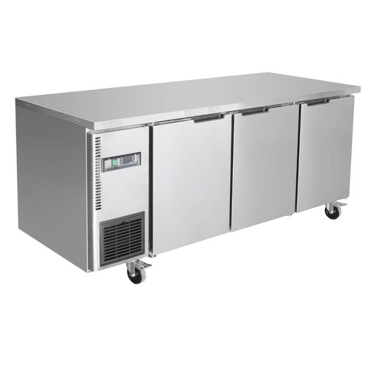 Thermaster Stainless Steel Triple Door Workbench Freezer - TS1800BT-3D