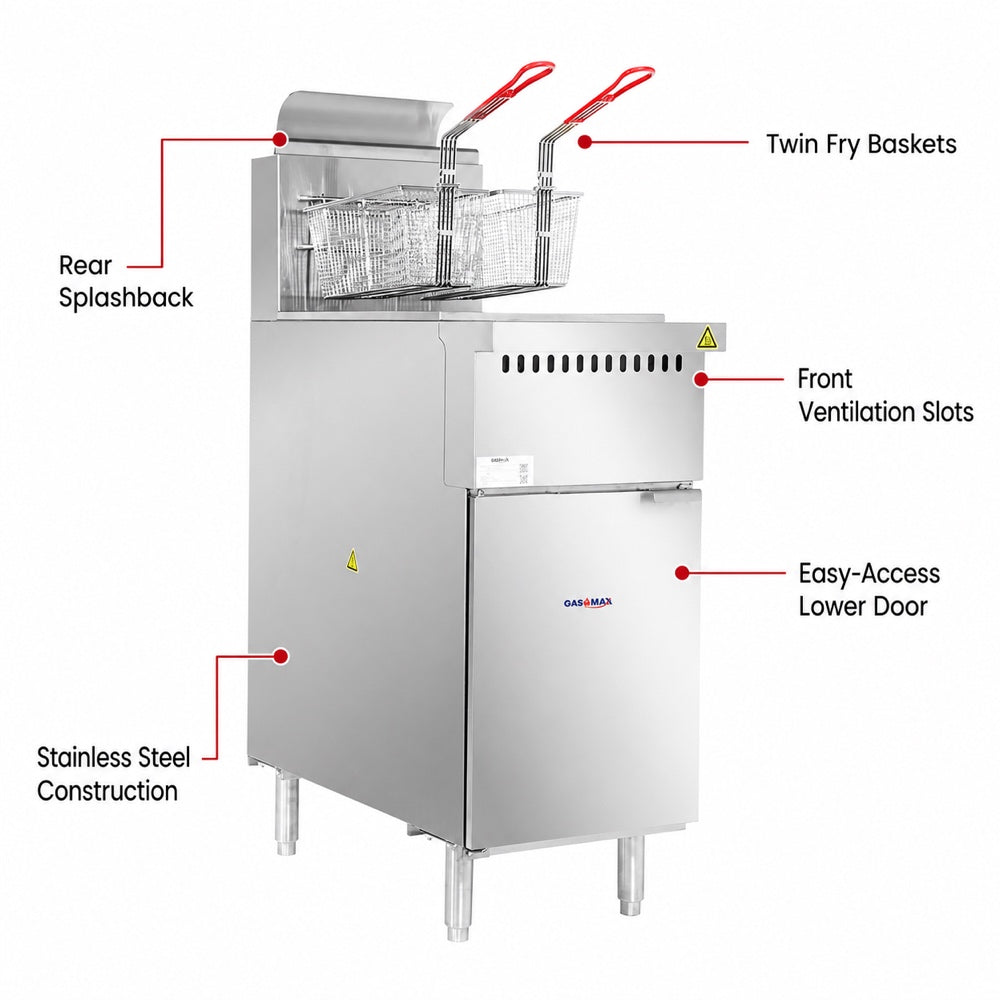 Gasmax V Pan Natural Gas Deep Fryer - VP122