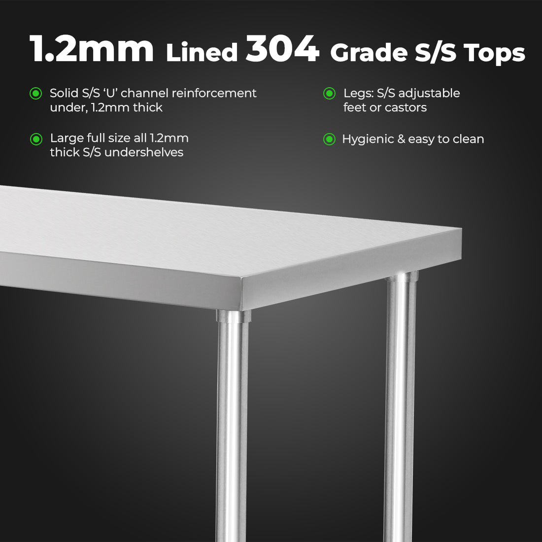 Modular System Stainless Steel Workbench - WB6-2400/A