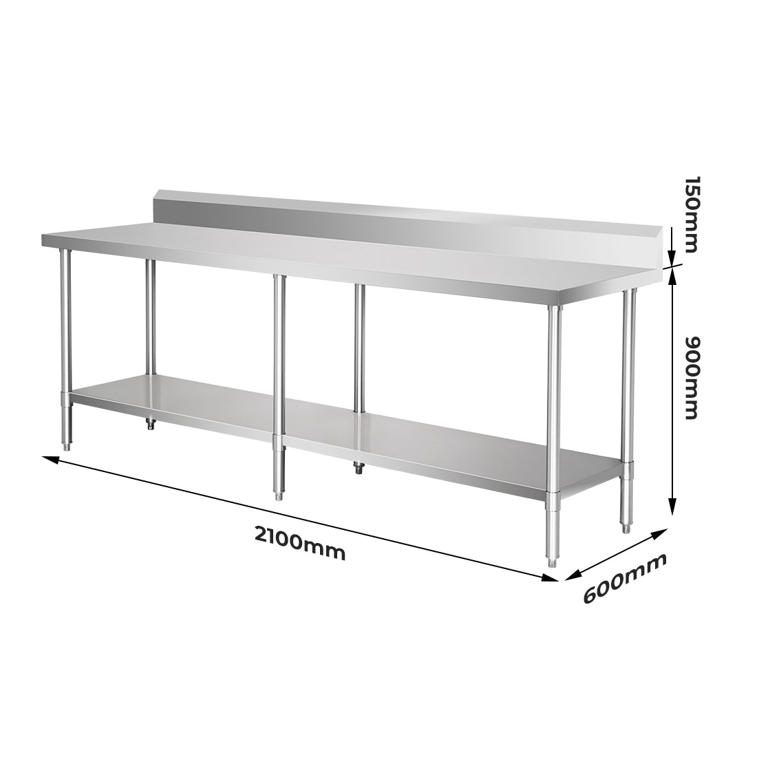 Modular System Workbench with Splashback - WBB6-2100/A