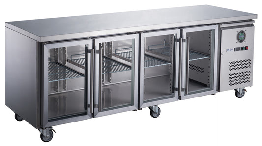 FED-X Four Glass Door Bench Fridge  - XUB7C22G4V