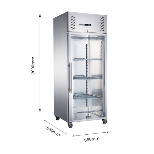 FED-X S/S Full Glass Door Upright Fridge - XURC600G1V